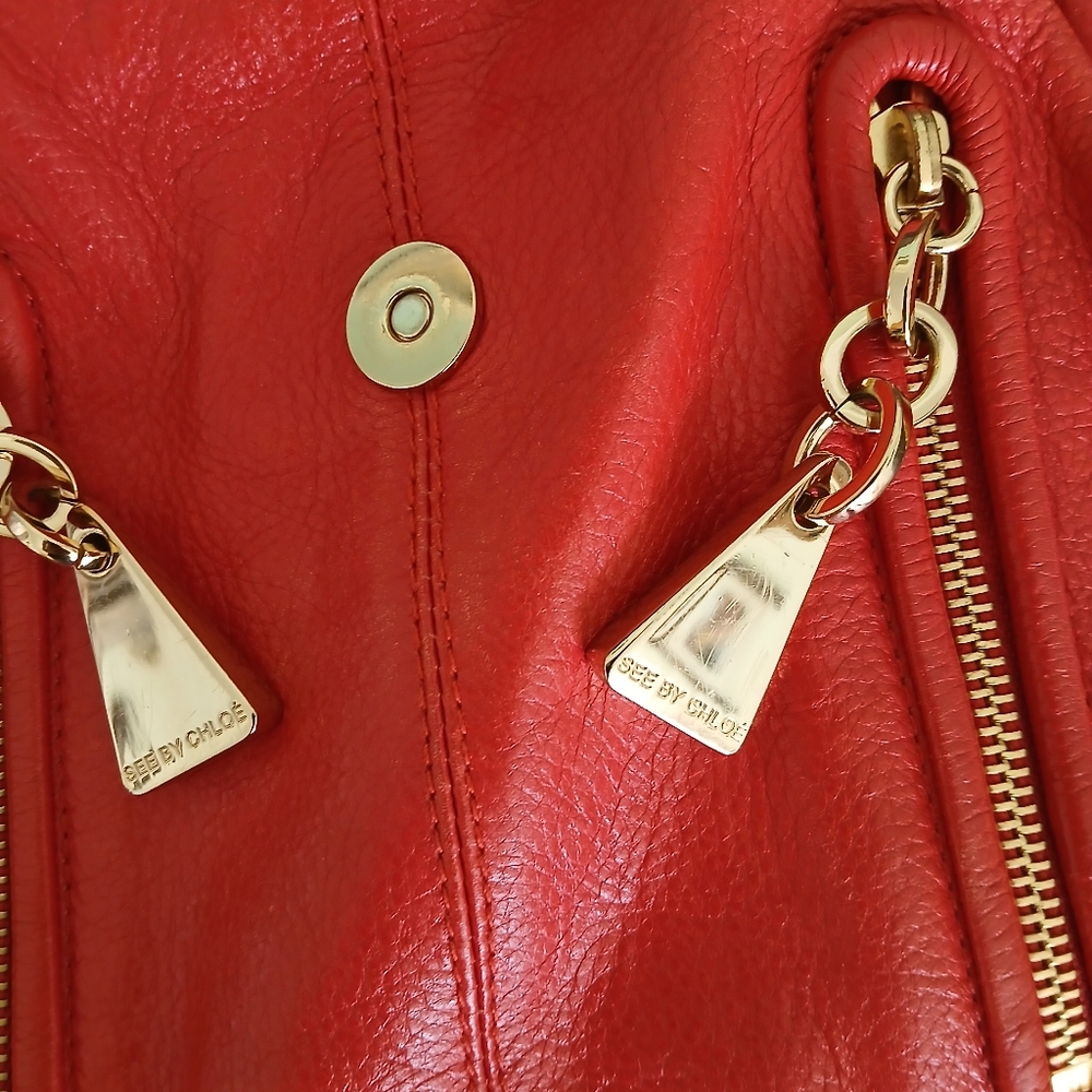 See by Chloe red Mini Leather Cross Body Bag‎ - Picture 5 of 14